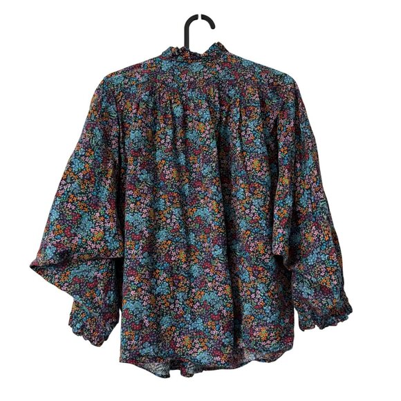 Doen The Rose Ladybird Floral Oversized Peasant Blouse Womens Size Medium - Picture 6 of 7